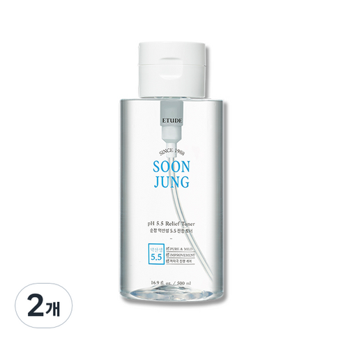 에뛰드 하우스 순정 약산성 5.5 진정 토너, 500ml, 2개