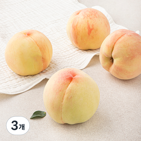 부드러운 백도 복숭아, 800g, 3개