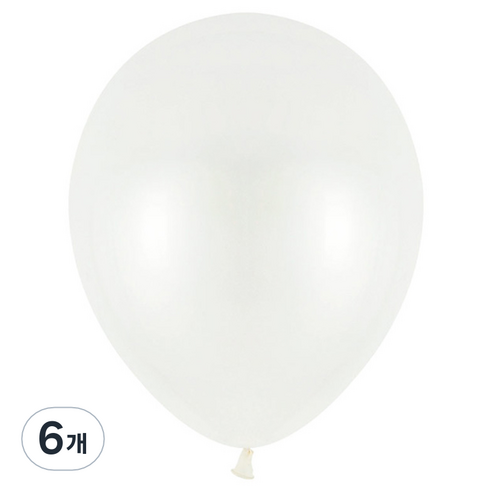 파티팡 라운드 펄 풍선 13cm 100p, 화이트, 6개