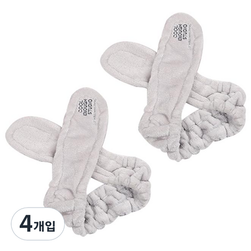 블럭마트 세안 밴드 토끼, 그레이, 4개입