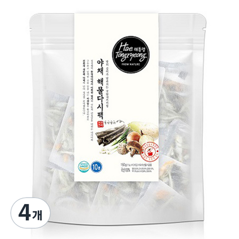 해통령 야채해물 다시팩 10p, 150g, 4개