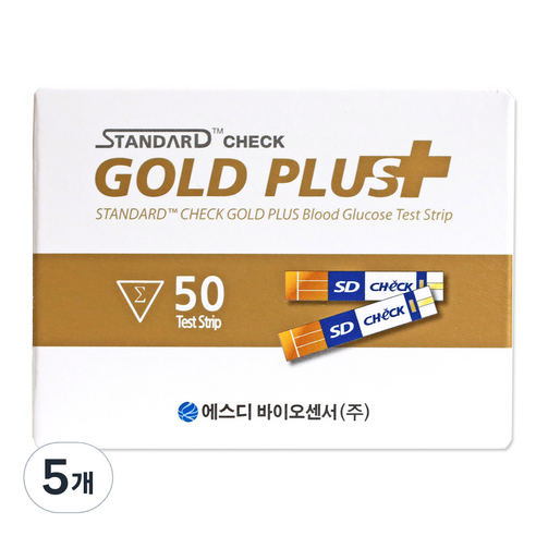 에스디바이오센서 스탠다드 첵 골드 플러스 혈당시험지, 5개, 50개입