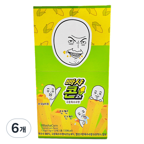 오늘의짤 빠샤콘 2X 구운옥수수맛 12p, 6개, 132g