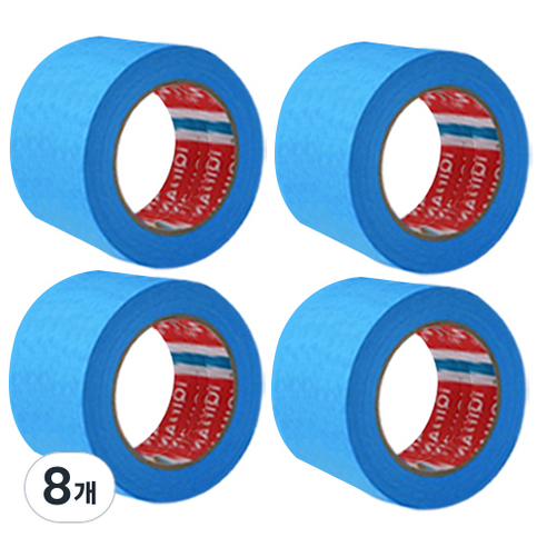 iQIHAN 다다 칼라 마스킹테이프 파랑 50 mm x 20 m, 8개