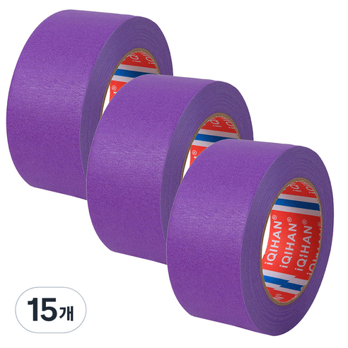 iQIHAN 다다 칼라 마스킹 테이프 40mm x 20m, 보라, 15개