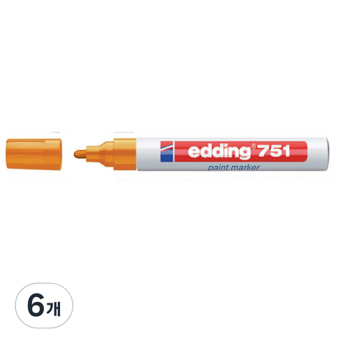 에딩e-751 페인트마카 6, 주황, 6개