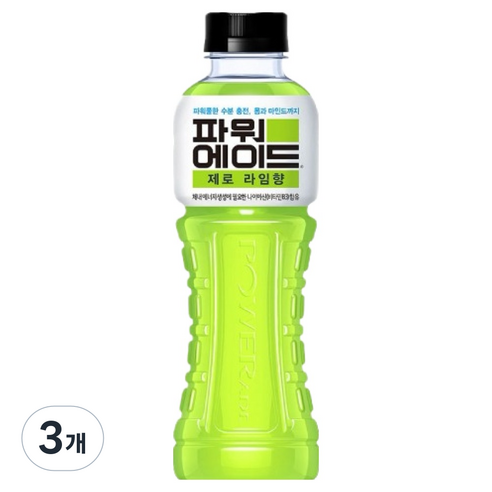 파워에이드 제로 라임향, 600ml, 3개