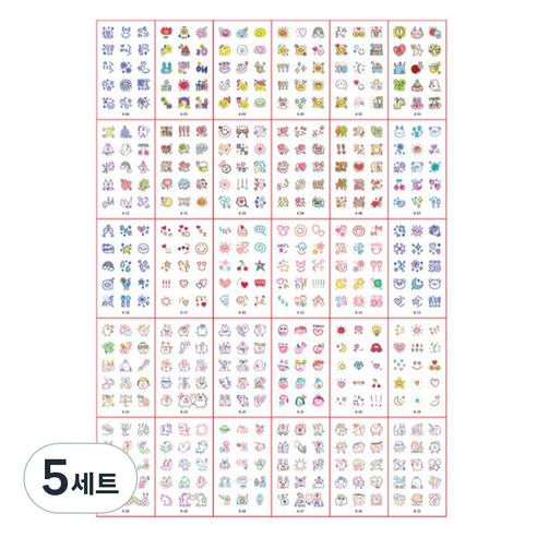 포커머스 헤나 타투 스티커 미니 30종 세트, 5세트, K타입