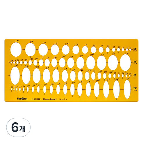 코링 종합 타원 형판 자 K-841090, 6개