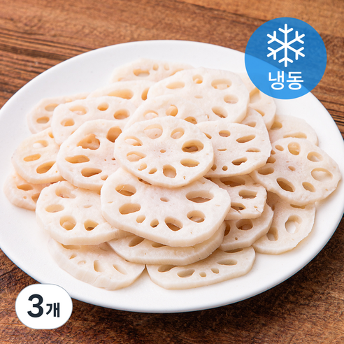 무농약 인증 웰팜넷 데친 연근채 (냉동), 300g, 3개
