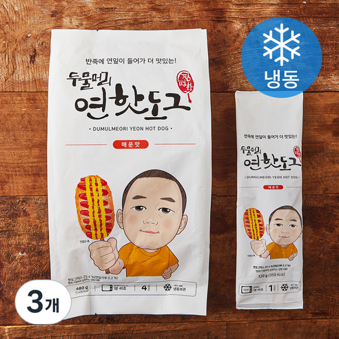 두물머리 연핫도그 매운맛 (냉동), 120g, 4개입, 3개