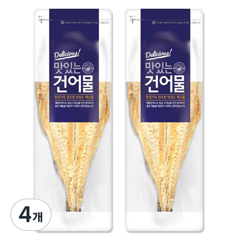 해맑은푸드 자연건조 황태포 2미, 140g, 4개