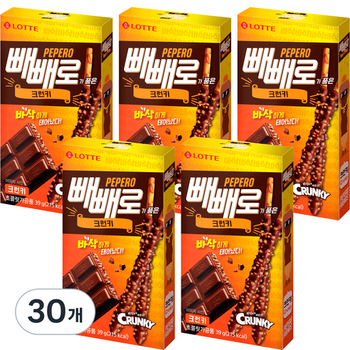 롯데제과 크런키 빼빼로, 39g, 30개