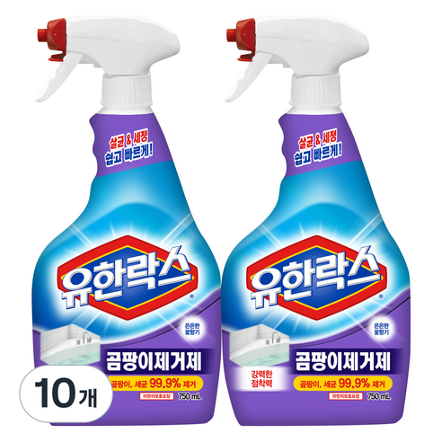 유한락스 곰팡이제거제, 750ml, 10개