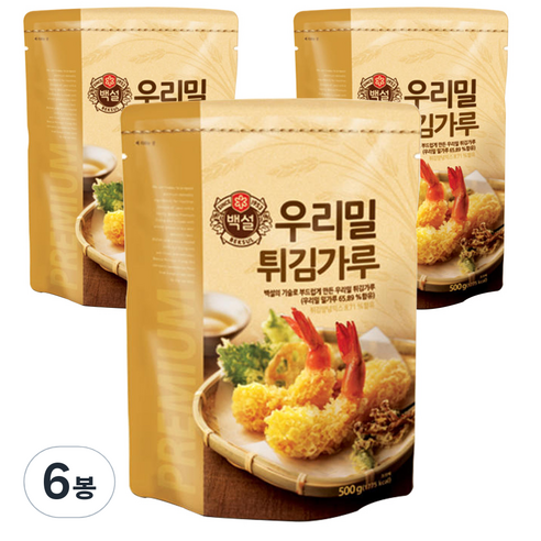 [백설] 우리밀 튀김가루, 500g, 6개
