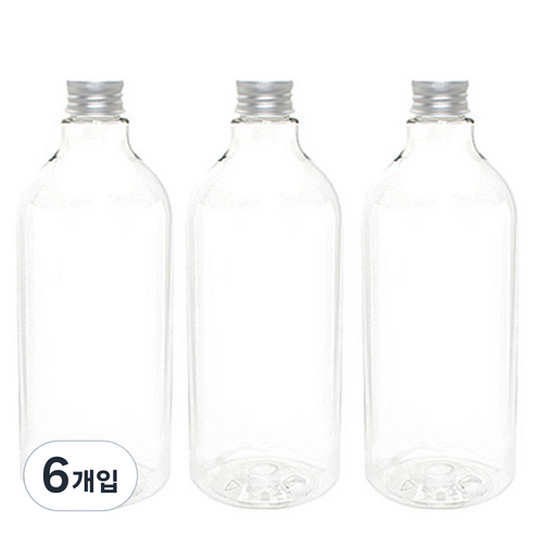 투명 음료용기 알루미늄 실버캡 DN1000, 1L, 6개