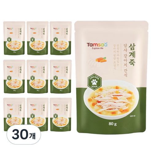 탐사 강아지 보양간식, 80g, 30개, 삼계죽