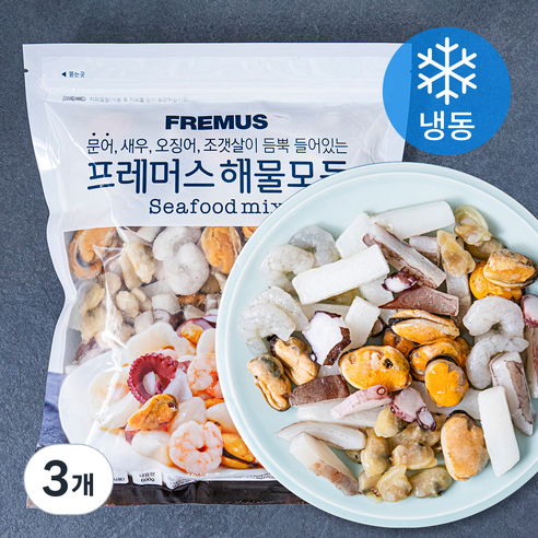 프레머스 해물모둠 (냉동), 600g, 3개