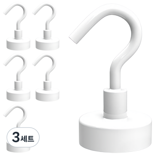 리빙홈디테일 초강력 컬러 고리자석, 화이트, 18개