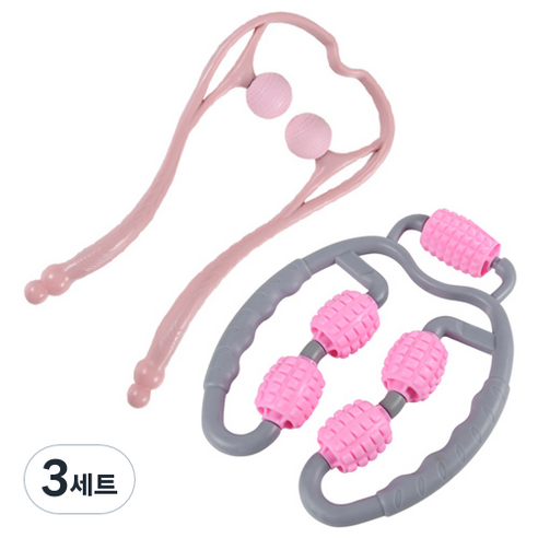 OON 소프트 목 안마기 2종 세트, 핑크, 3세트