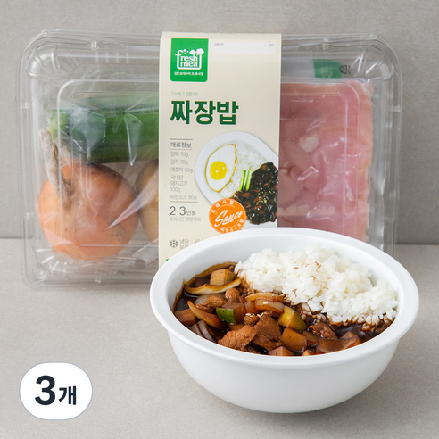 프레시밀 짜장밥 재료, 370g, 3개