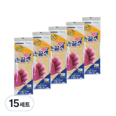 손끝에별 고무장갑, 백색, 15세트