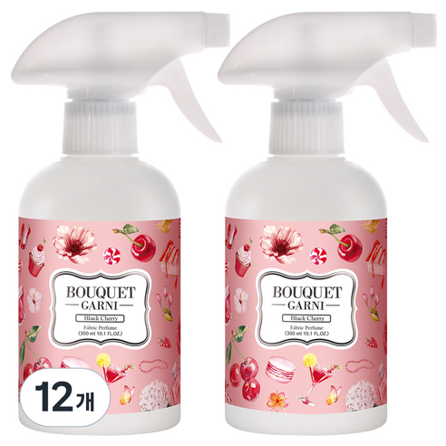 부케가르니 섬유탈취제 블랙체리, 300ml, 12개