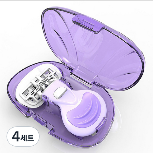 퍼플빈 여성용 휴대용 면도기 + 케이스 세트 퍼플, 4세트, 1개