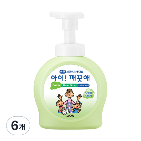 아이깨끗해 향균 거품 핸드솝 청포도, 490ml, 6개