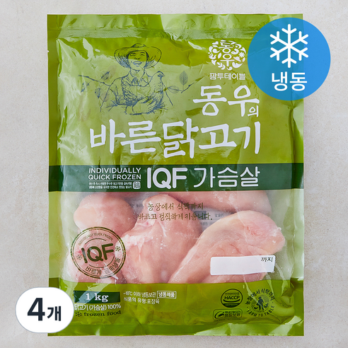 동우바른닭고기 IQF 닭가슴살 (냉동), 4개, 1kg