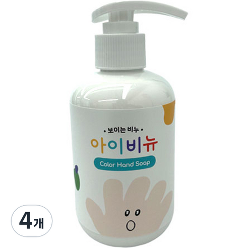 아이비뉴 유아용 컬러 핸드워시 흰색, 300g, 4개