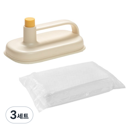 모나코올리브 노터치 핸드맙 청소기 옐로우 + 전용청소포 50p 세트, 3세트