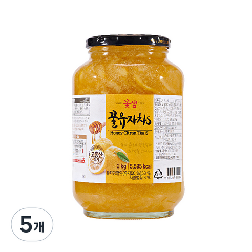 꽃샘 꿀 유자차 S, 2kg, 1개입, 5개