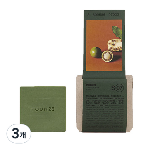 톤28 얼굴 씻을거리 S7 노니 타마누오일 클렌징 비누, 100g, 3개