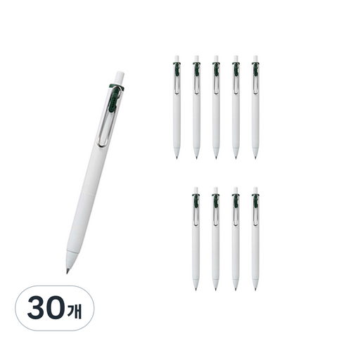 유니볼 원 중성 잉크펜 0.38mm, 그린블랙, 30개