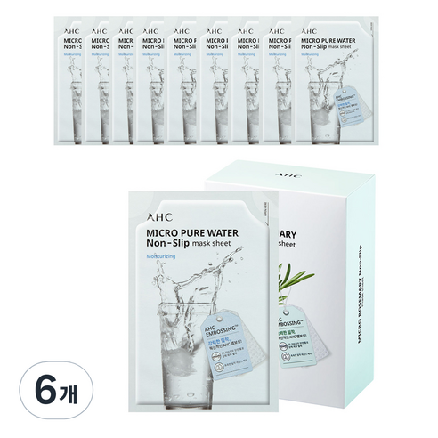 AHC 마이크로 퓨어 워터 마스크 시트 33ml, 10개입, 6개