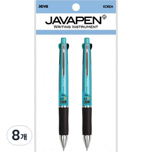 자바펜 제트4+1M 멀티펜 0.7mm, 메탈민트, 8개