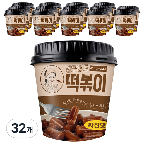 쌍팔년도 떡볶이 짜장맛, 110g, 32개