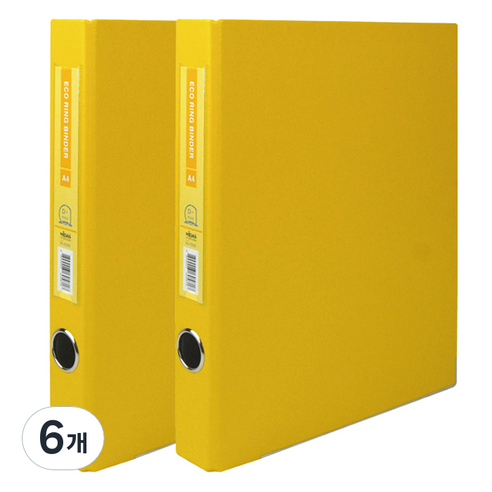 현풍 D링 바인더 파일 명찰형 3cm 3공 A4, 노랑색, 6개