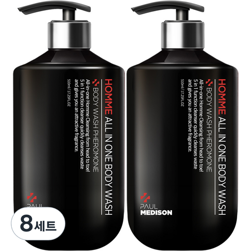 폴메디슨 옴므 대용량 올인원 바디워시 페로몬향 510ml, 8개
