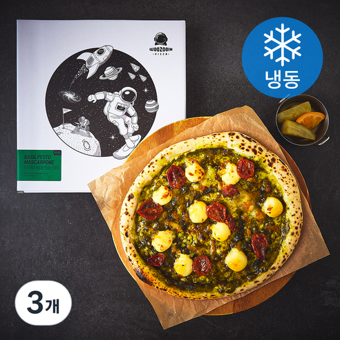 우주인피자 바질페스토 마스카포네 (냉동), 345g, 1개입, 3개