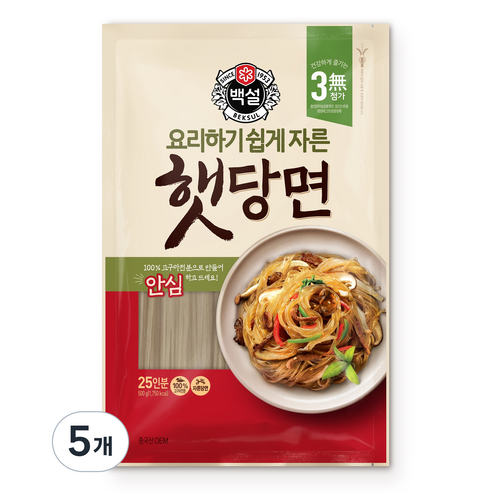 백설 햇당면, 500g, 5개