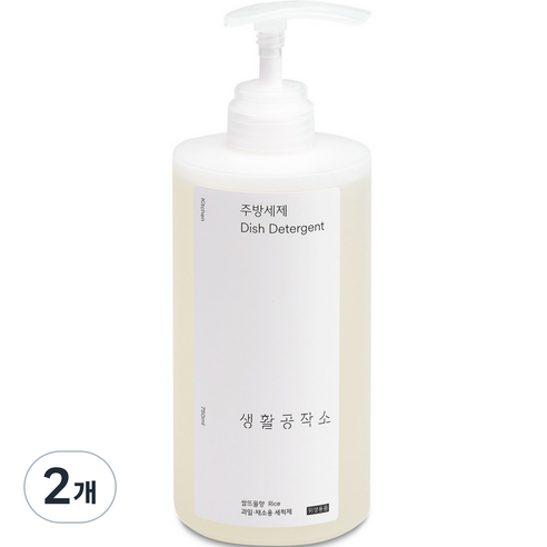 생활공작소 주방세제 쌀뜨물향, 750ml, 2개