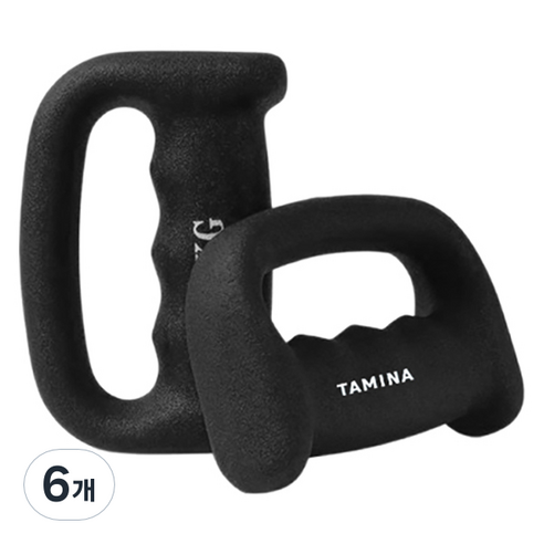 타미나스포츠 프리미엄 그립형 아령 블랙, 6개, 1kg