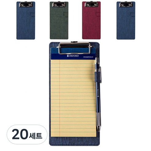 OXFORD 클립보드 듀얼 + 패드 세트 Mini 200 x 102 mm, 랜덤 발송, 20세트
