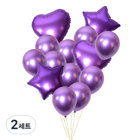 정월나나 기념일 이벤트 생일 파티 풍선세트, 스타일 10(퍼플), 2세트