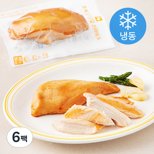 오쿡 훈제 닭가슴살 스테이크 (냉동), 200g, 6팩