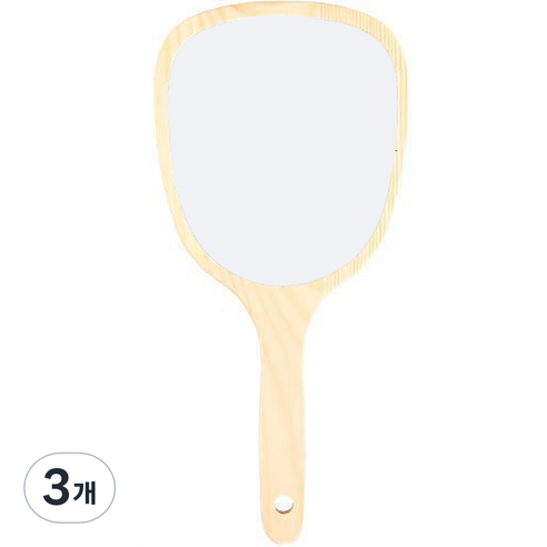 더블제이 우드 메이크업 손거울 B타입, 네츄럴, 3개