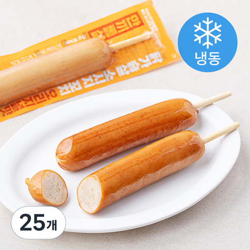 한끼통살 닭가슴살 소시지 꼬치형 오리지널 (냉동), 70g, 25개