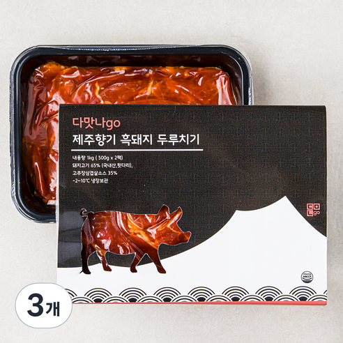 다맛나go 제주향기 흑돼지 두루치기 2팩 (냉장), 1kg, 3개
